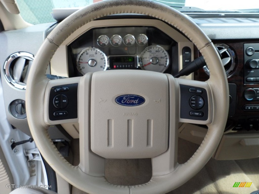 2008 F250 Super Duty Lariat Crew Cab 4x4 - Oxford White / Camel photo #47