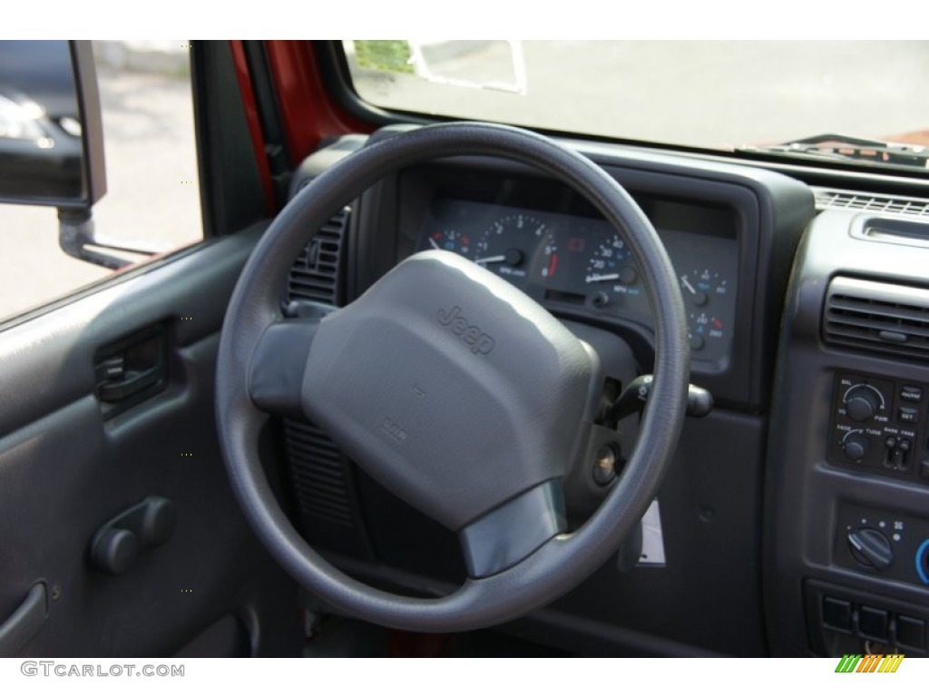 1999 Jeep Wrangler Sport 4x4 Agate Steering Wheel Photo #50770011