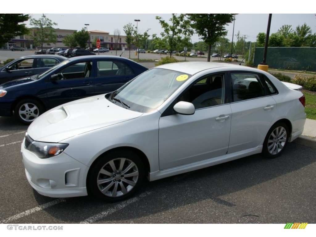 2008 Impreza WRX Sedan - Satin White Pearl / Carbon Black photo #1