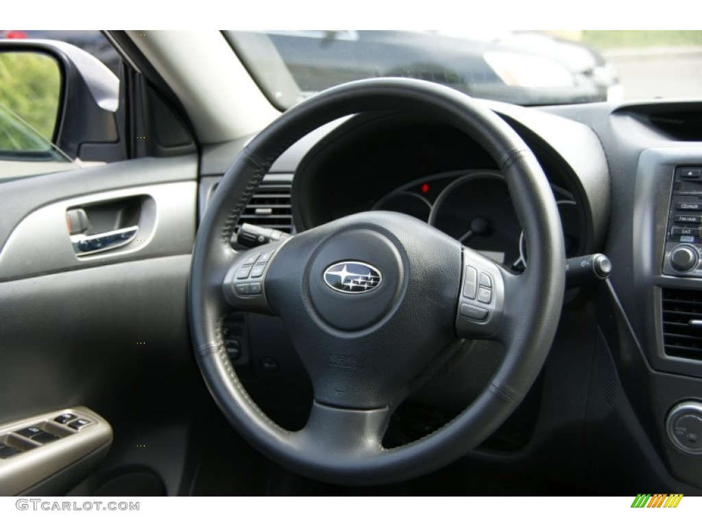 2008 Subaru Impreza WRX Sedan Carbon Black Steering Wheel Photo #50771055