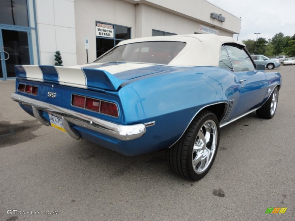 1969 Camaro SS Convertible - Bright Blue Metallic / Black photo #8