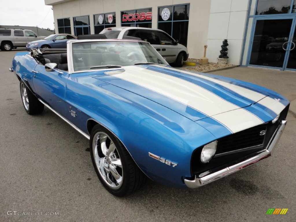 1969 Camaro SS Convertible - Bright Blue Metallic / Black photo #23