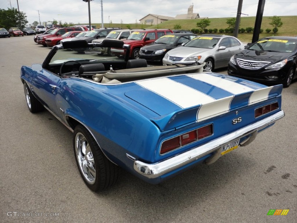 1969 Camaro SS Convertible - Bright Blue Metallic / Black photo #29