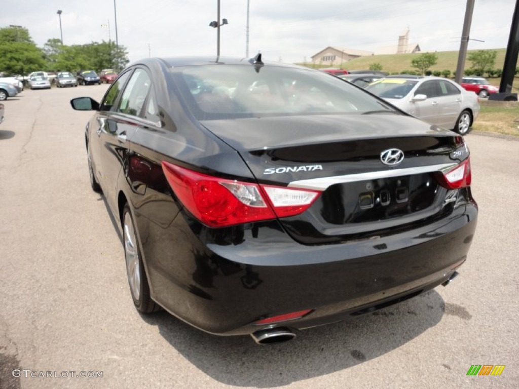 2011 Sonata Limited 2.0T - Midnight Black / Wine photo #6
