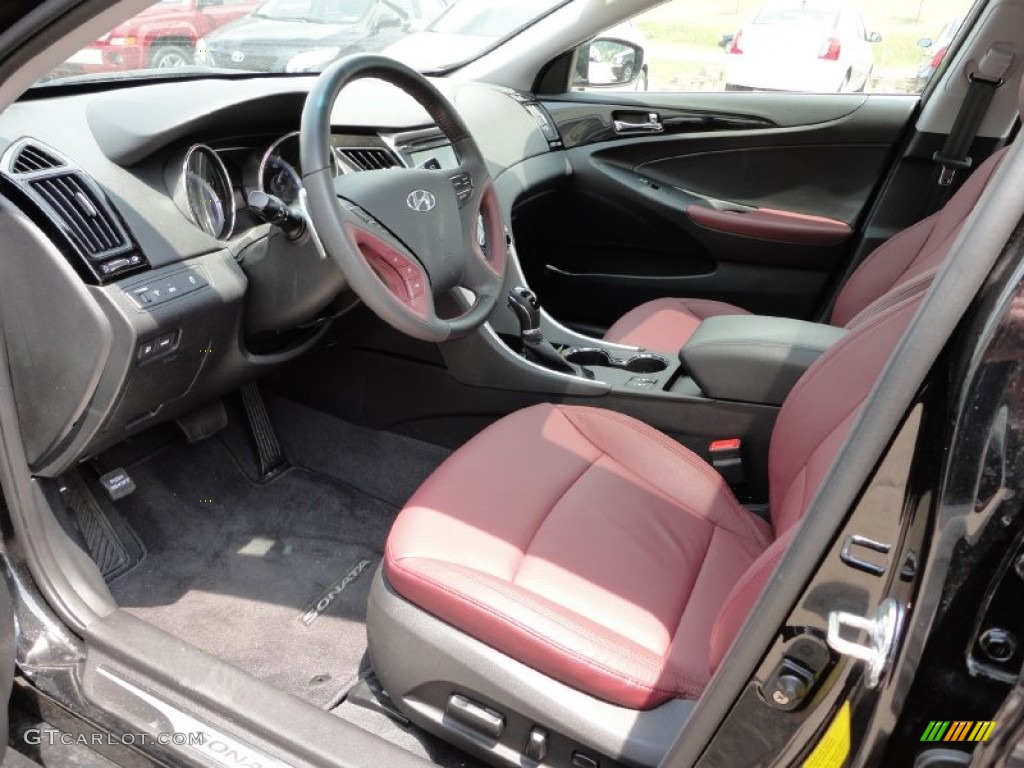 2011 Sonata Limited 2.0T - Midnight Black / Wine photo #12