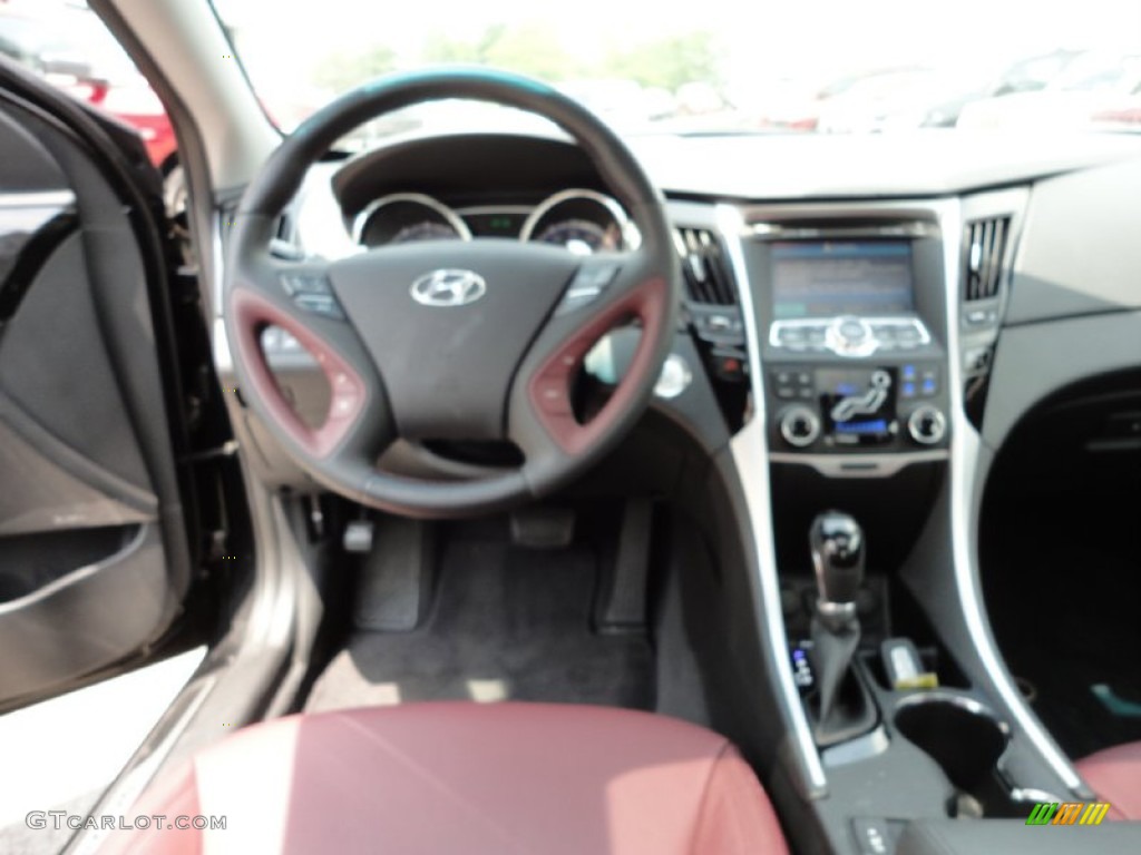 2011 Sonata Limited 2.0T - Midnight Black / Wine photo #13