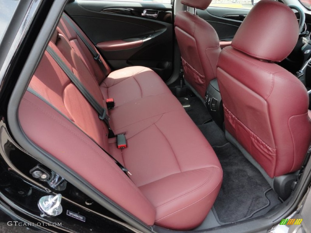 2011 Sonata Limited 2.0T - Midnight Black / Wine photo #16