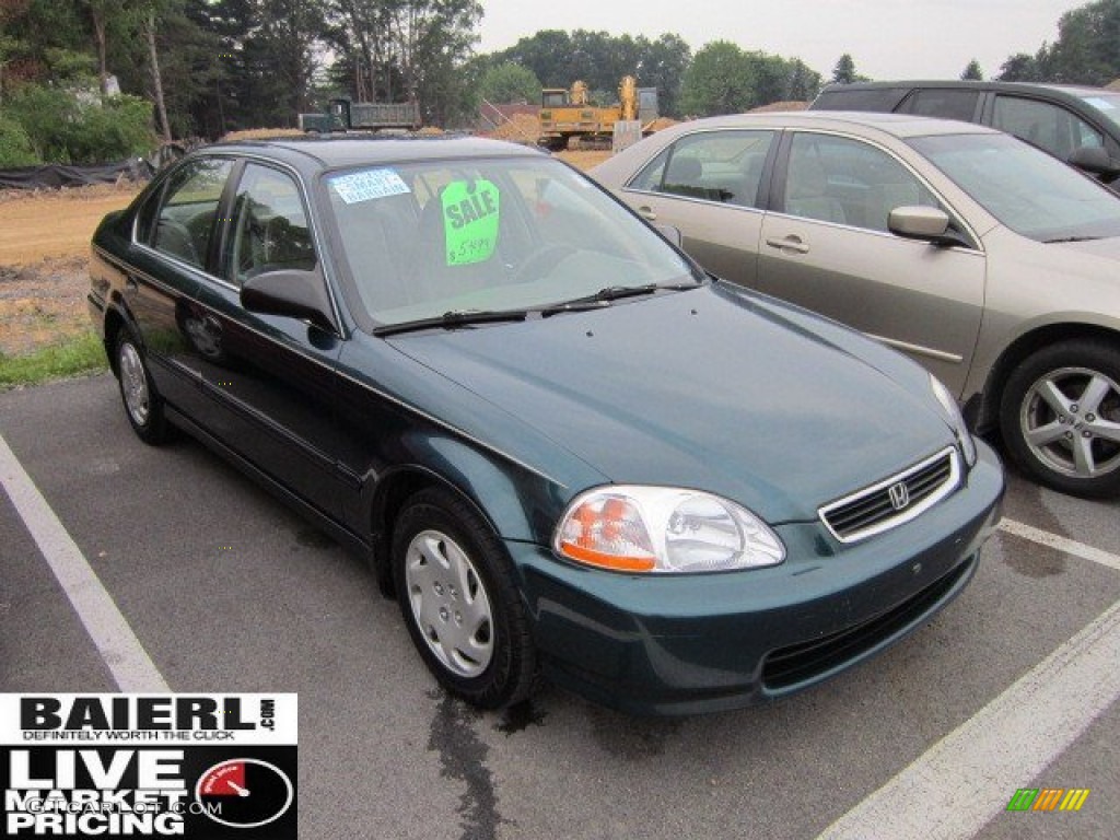 1997 Civic LX Sedan - Cypress Green Metallic / Beige photo #1
