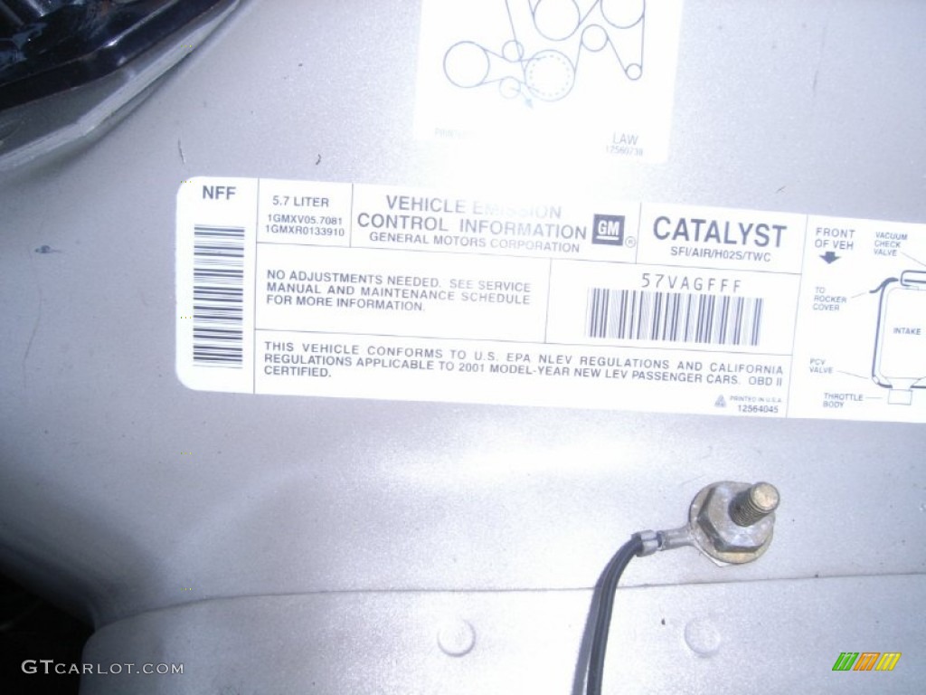 2001 Chevrolet Camaro Z28 Coupe Info Tag Photo #50777706