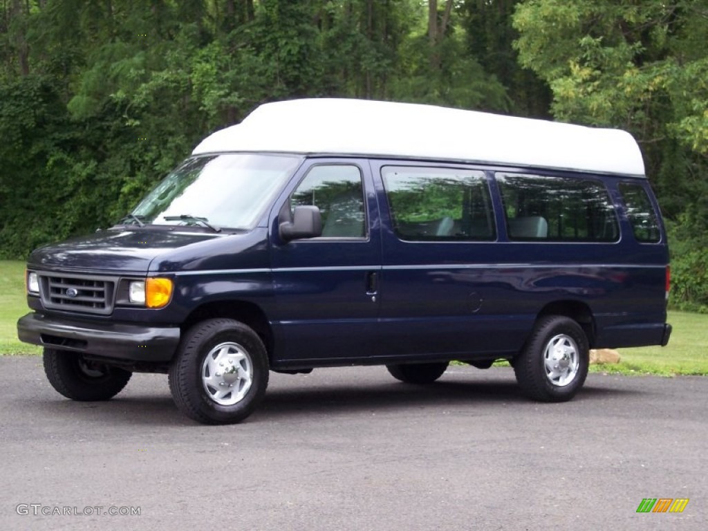 True Blue Metallic 2006 Ford E Series Van E250 Passenger Commercial Exterior Photo #50778394