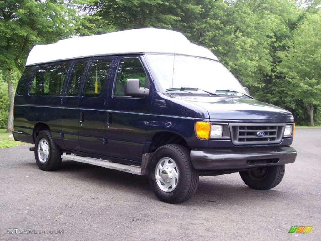 True Blue Metallic 2006 Ford E Series Van E250 Passenger Commercial Exterior Photo #50778540