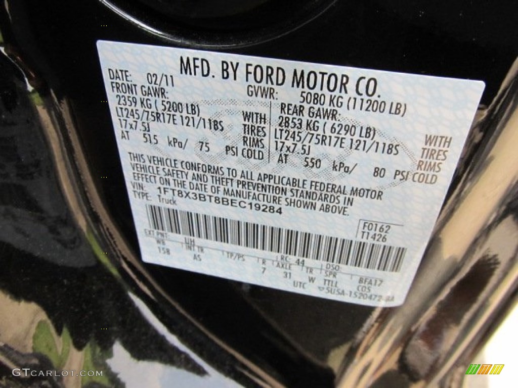 2011 F350 Super Duty Color Code UH for Tuxedo Black Photo #50783868