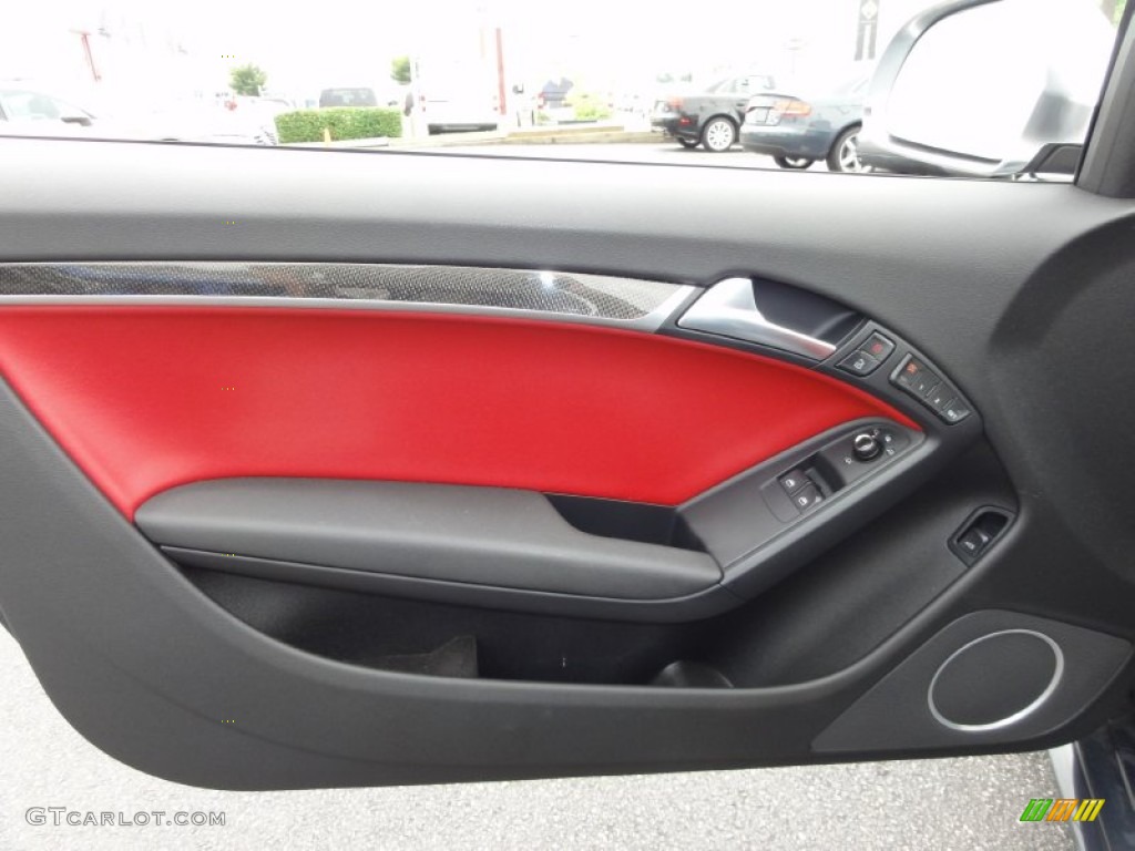 2008 Audi S5 4.2 quattro Magma Red Door Panel Photo #50787414