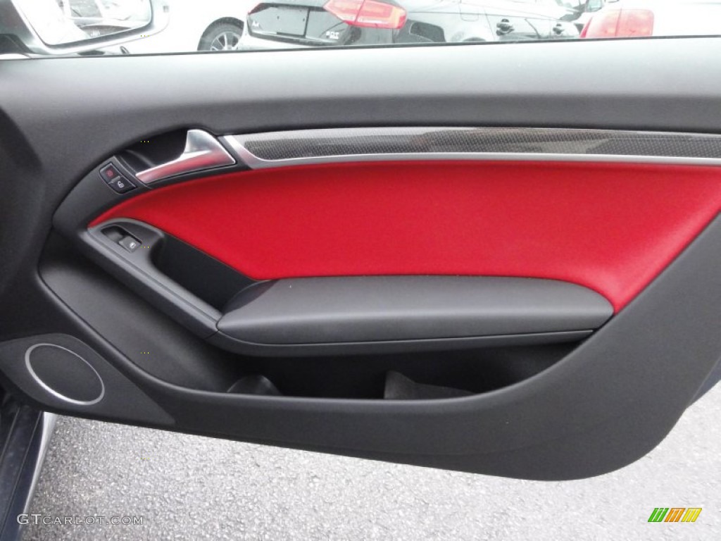 2008 Audi S5 4.2 quattro Magma Red Door Panel Photo #50787585