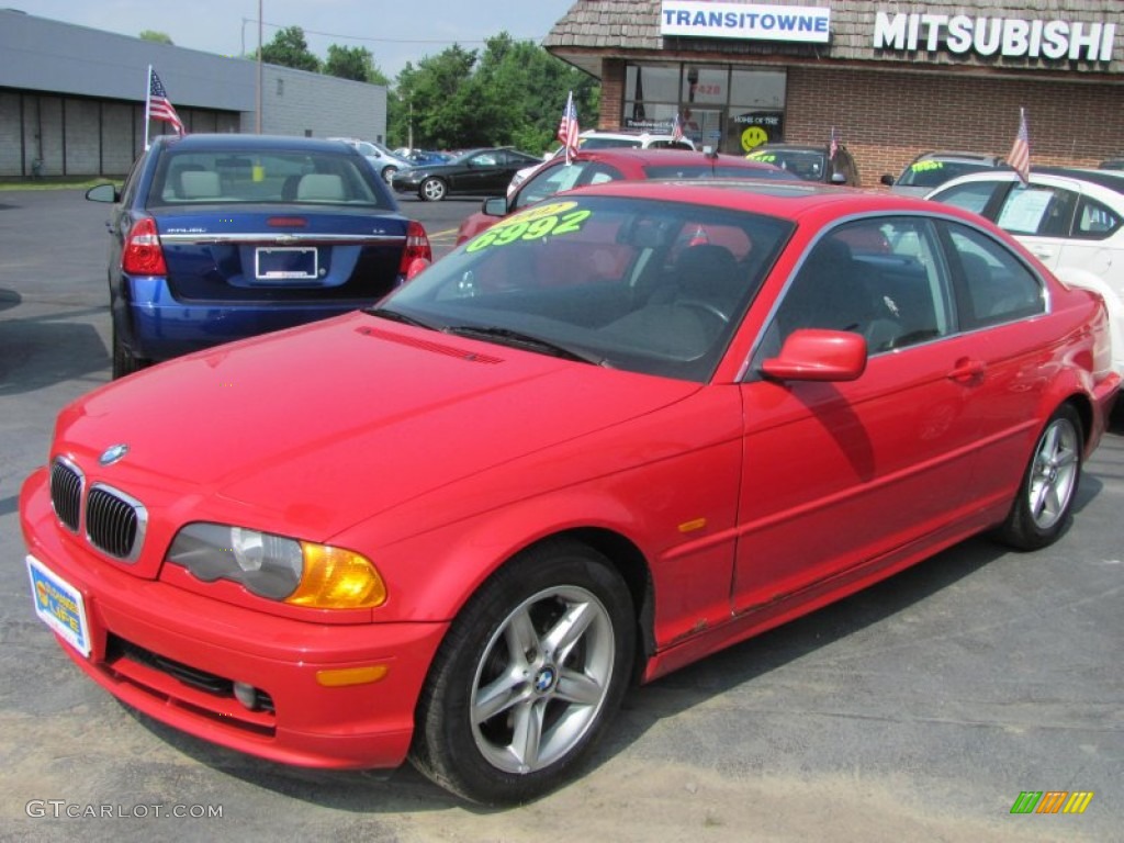 2002 3 Series 325i Coupe - Electric Red / Black photo #1