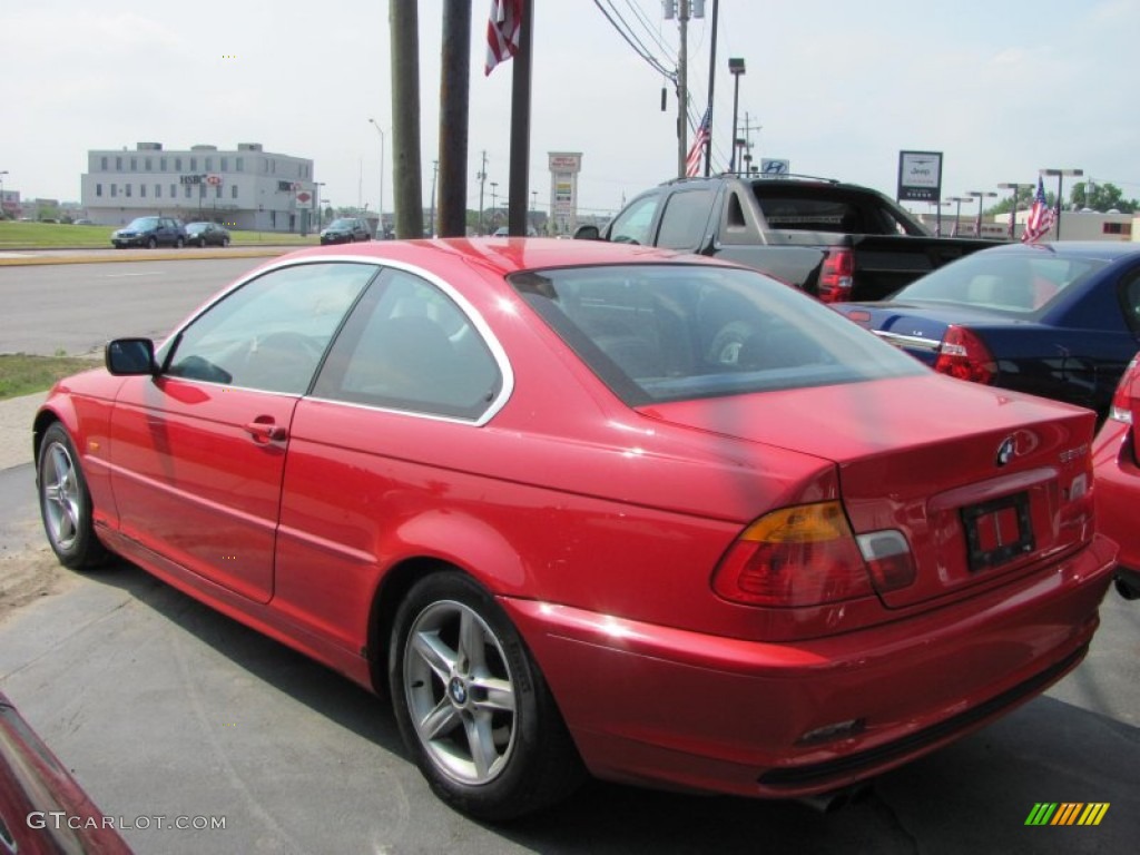 2002 3 Series 325i Coupe - Electric Red / Black photo #2
