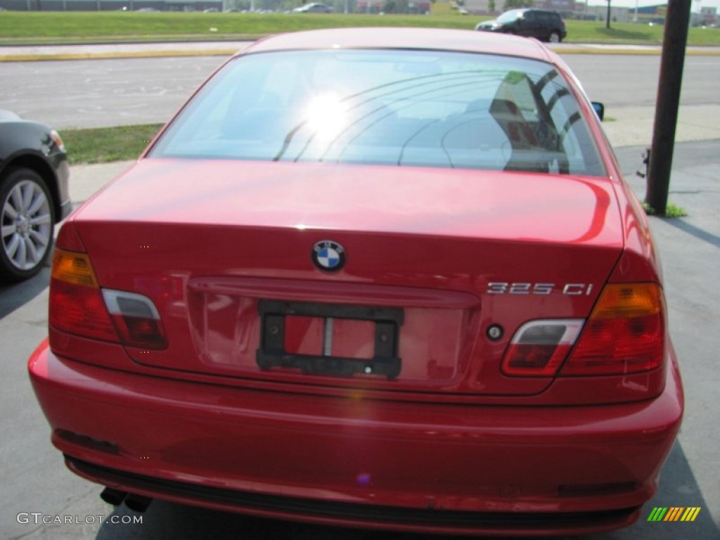 2002 3 Series 325i Coupe - Electric Red / Black photo #4