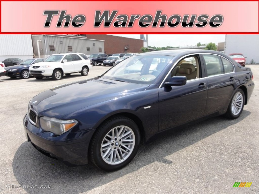 2003 7 Series 745i Sedan - Orient Blue Metallic / Dark Beige/Beige III photo #1