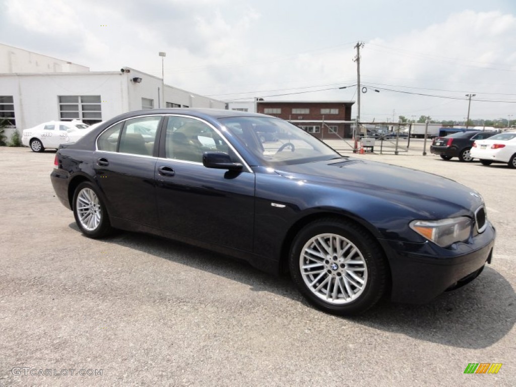 2003 7 Series 745i Sedan - Orient Blue Metallic / Dark Beige/Beige III photo #6