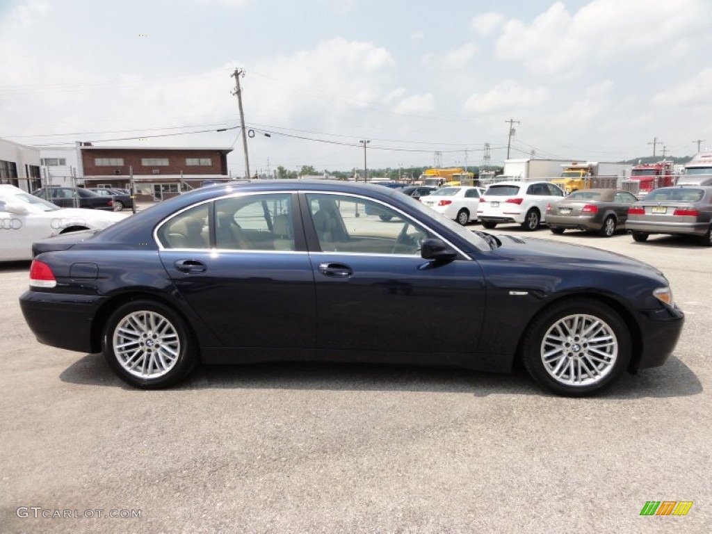 2003 7 Series 745i Sedan - Orient Blue Metallic / Dark Beige/Beige III photo #7