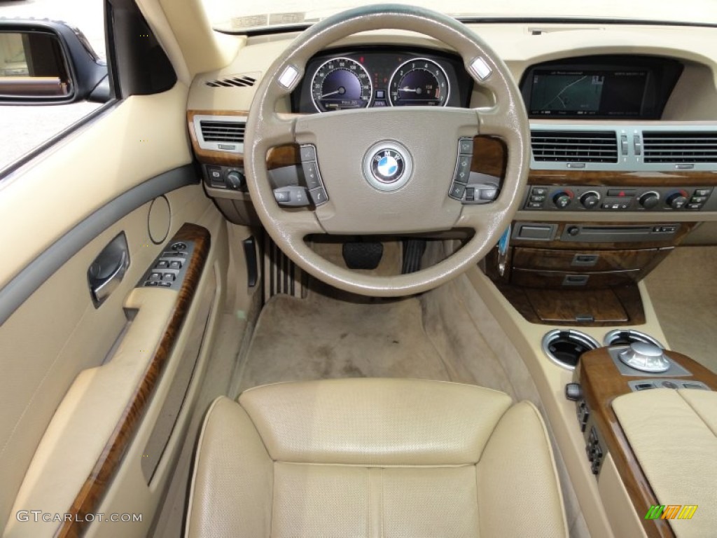 2003 7 Series 745i Sedan - Orient Blue Metallic / Dark Beige/Beige III photo #32