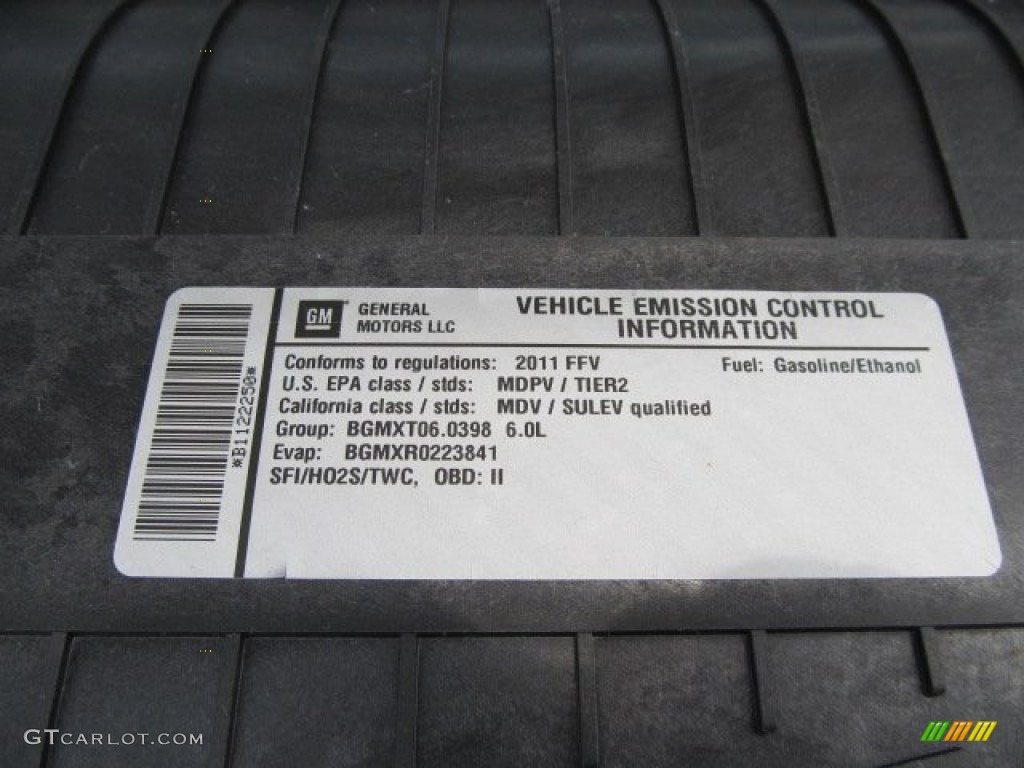 2011 Chevrolet Express LT 3500 Passenger Van Info Tag Photo #50797020
