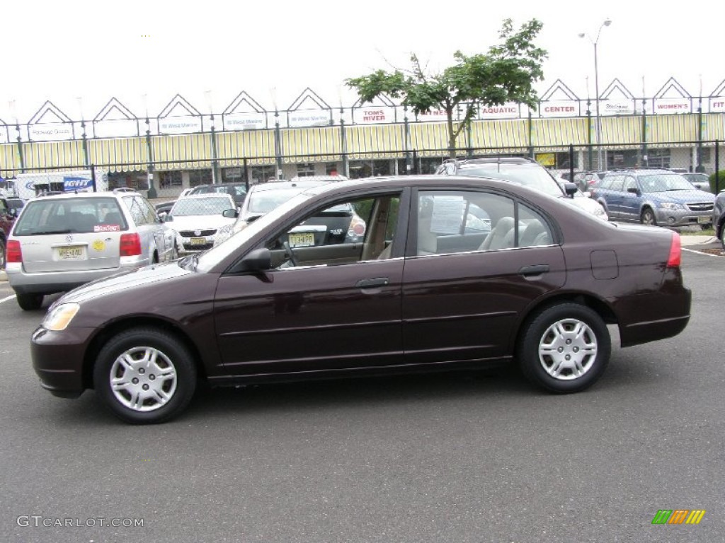 Vintage Plum Pearl 2001 Honda Civic LX Sedan Exterior Photo #50798373