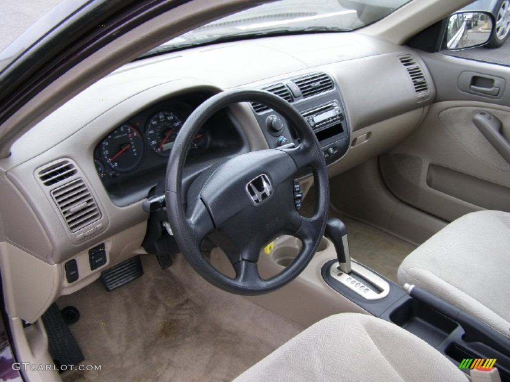 Gray Interior 2001 Honda Civic LX Sedan Photo #50798448