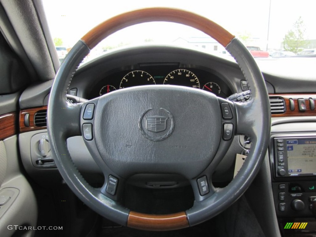 2002 Cadillac Seville STS Neutral Shale Steering Wheel Photo #50799066