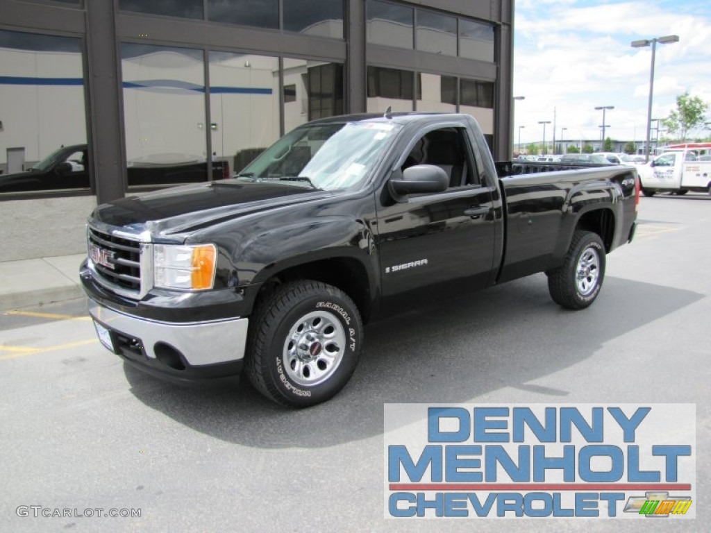 2008 Sierra 1500 Regular Cab 4x4 - Onyx Black / Dark Titanium photo #1