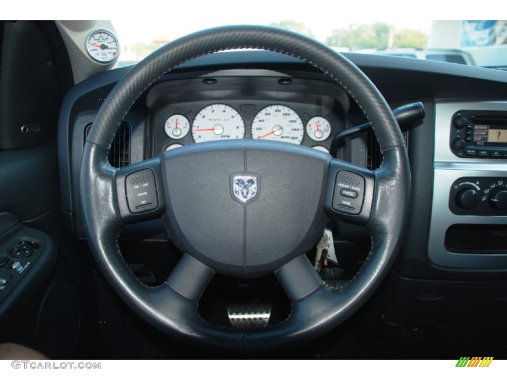 2005 Dodge Ram 1500 SRT-10 Quad Cab Dark Slate Gray Steering Wheel Photo #50800866