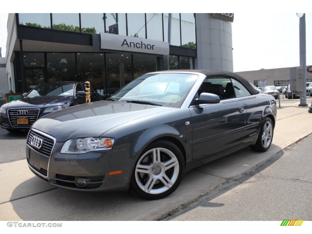 2008 A4 2.0T quattro Cabriolet - Dolphin Grey Metallic / Black photo #2