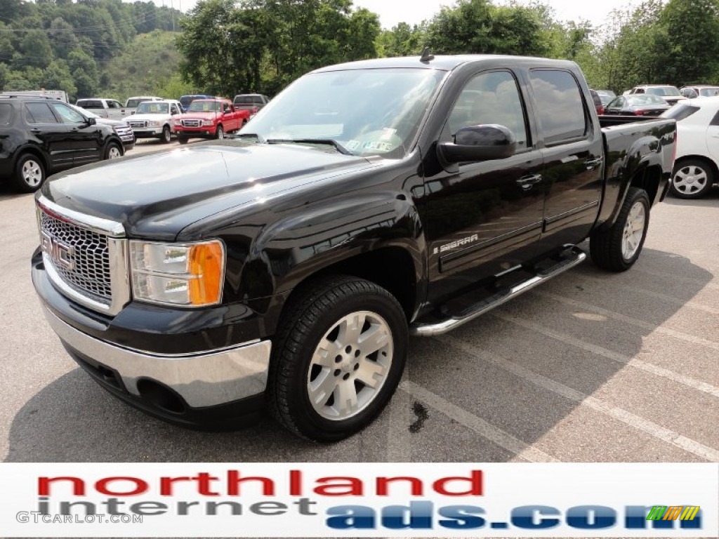 2008 Sierra 1500 SLT Crew Cab 4x4 - Onyx Black / Ebony photo #4