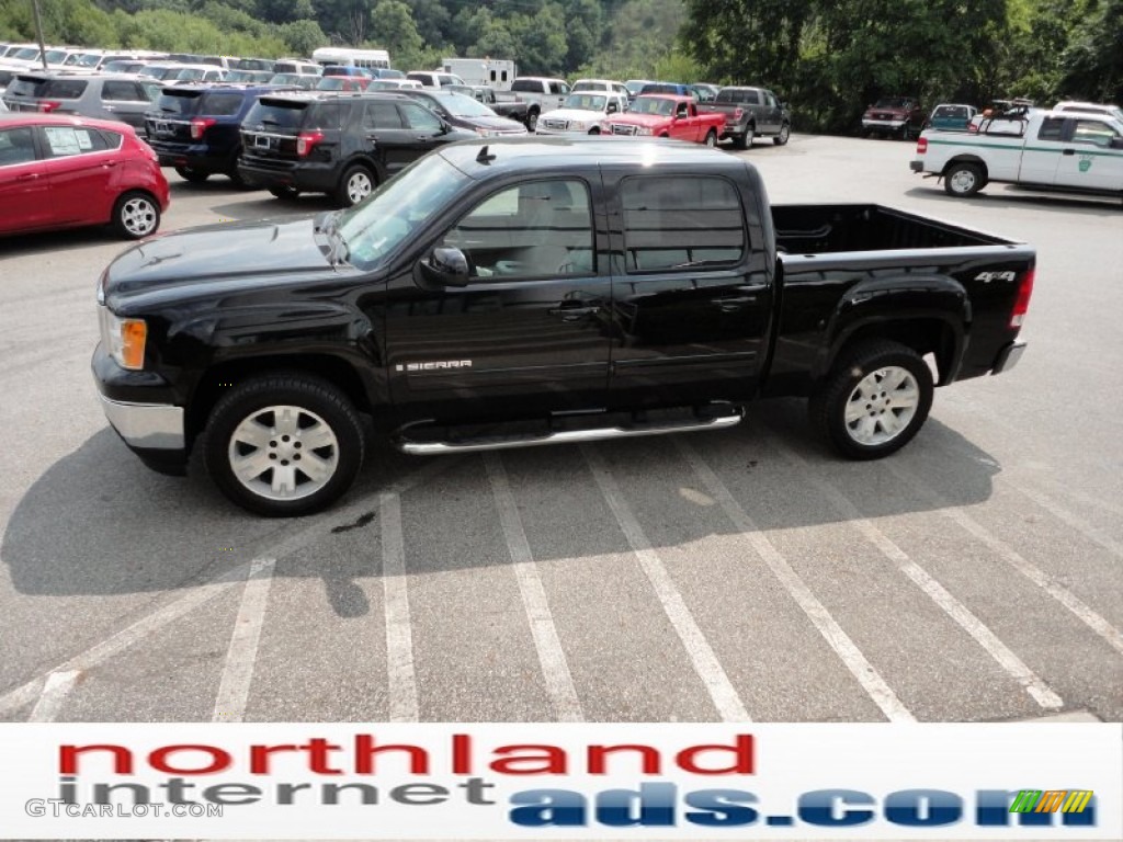 2008 Sierra 1500 SLT Crew Cab 4x4 - Onyx Black / Ebony photo #5