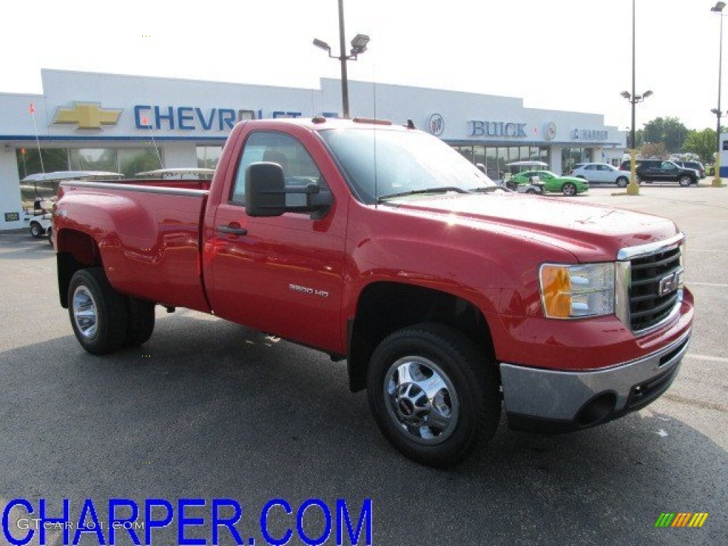 2010 Sierra 3500HD SLE Regular Cab 4x4 Dually - Fire Red / Ebony photo #1