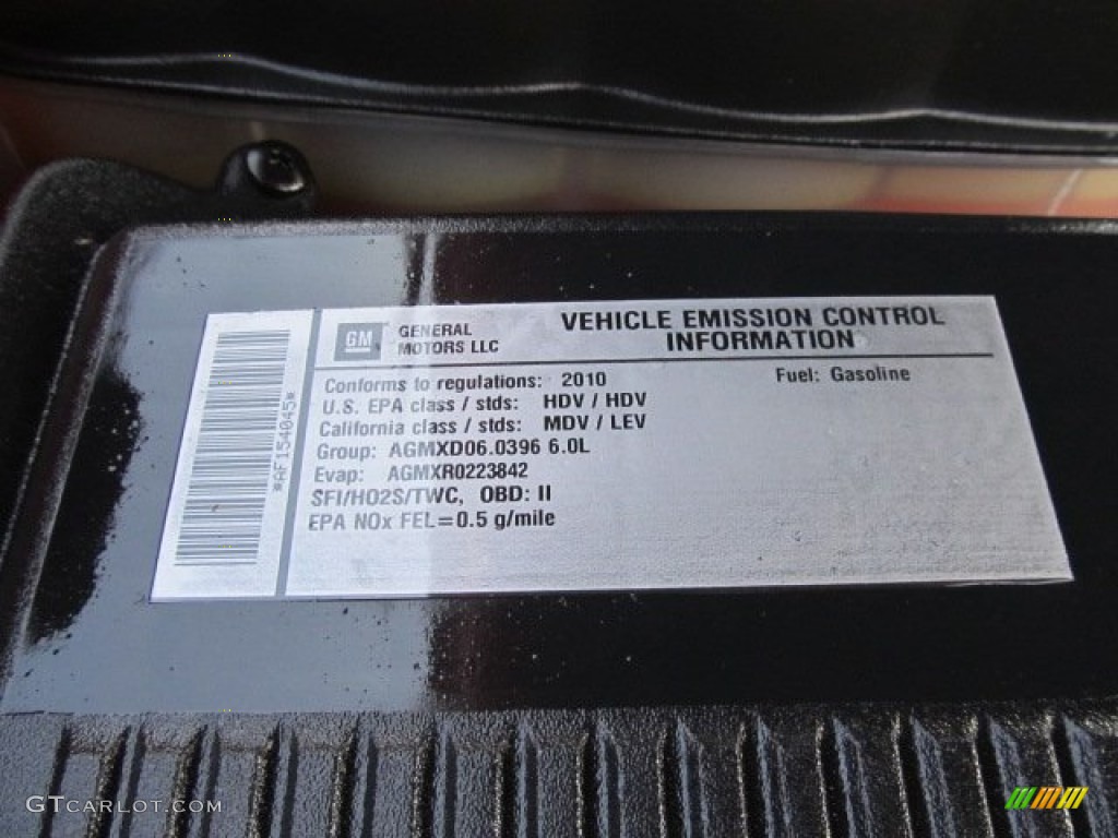 2010 GMC Sierra 3500HD SLE Regular Cab 4x4 Dually Info Tag Photo #50803080
