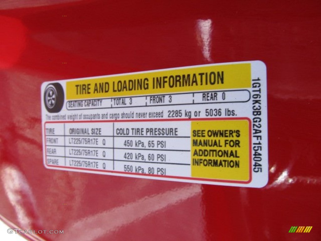 2010 GMC Sierra 3500HD SLE Regular Cab 4x4 Dually Info Tag Photo #50803203