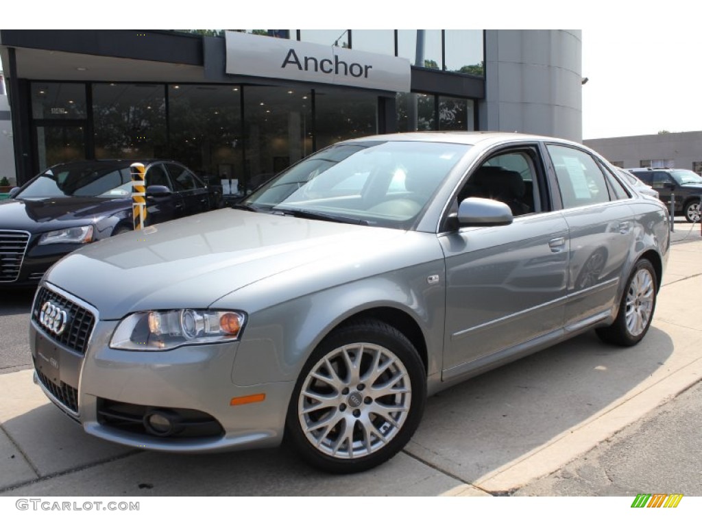 2008 A4 2.0T quattro S-Line Sedan - Quartz Grey Metallic / Black photo #1
