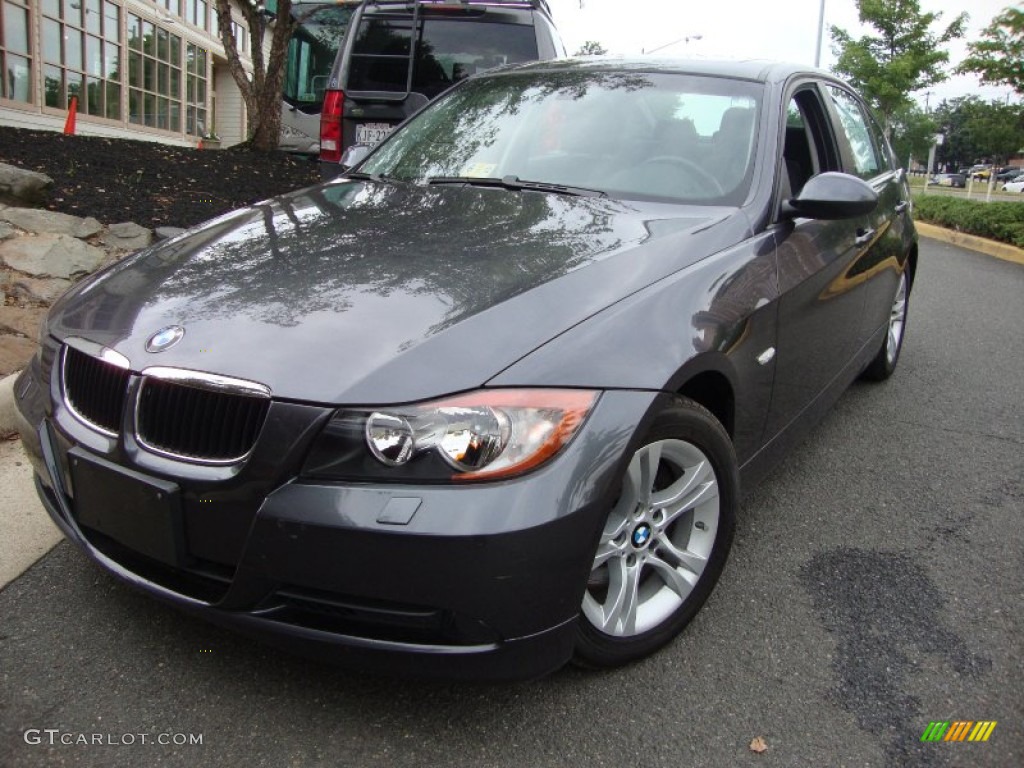 2008 3 Series 328xi Sedan - Sparkling Graphite Metallic / Black photo #1