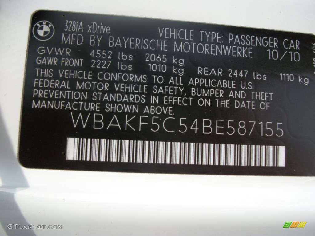 2011 BMW 3 Series 328i xDrive Coupe Info Tag Photo #50804130