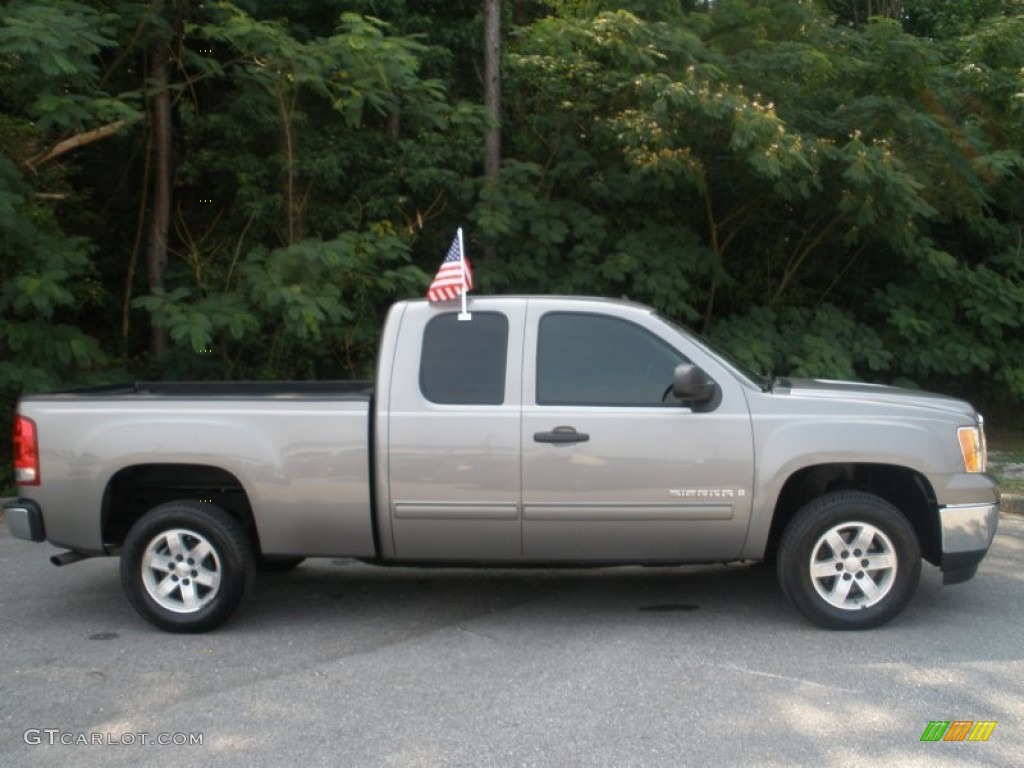 2008 Sierra 1500 SLE Extended Cab - Steel Gray Metallic / Ebony photo #2