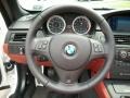 Fox Red Novillo Leather 2009 BMW M3 Convertible Steering Wheel