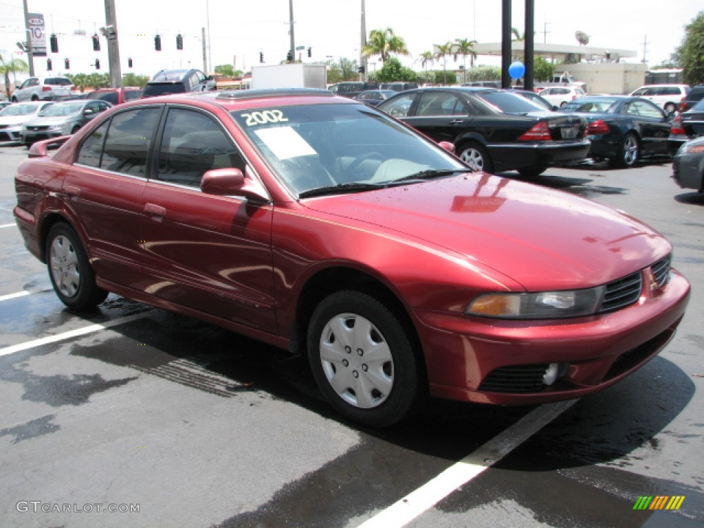 2002 Galant ES - Patriot Red Pearl / Tan photo #1