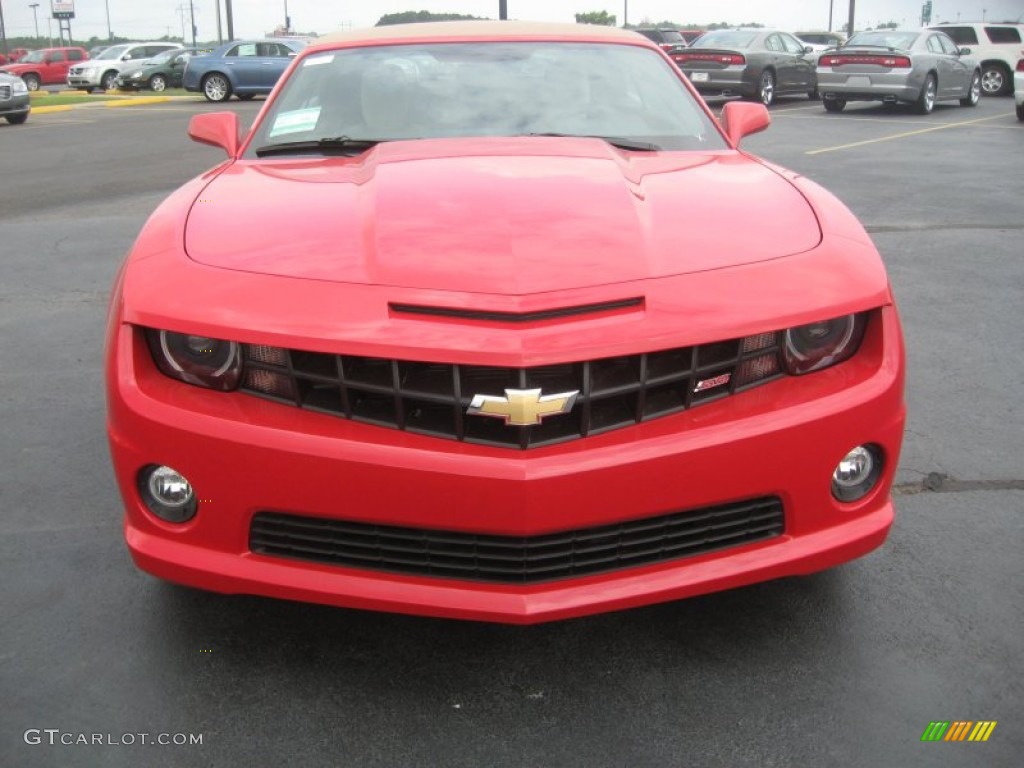 2011 Camaro SS/RS Convertible - Victory Red / Beige photo #2