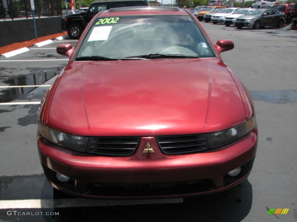 2002 Galant ES - Patriot Red Pearl / Tan photo #3