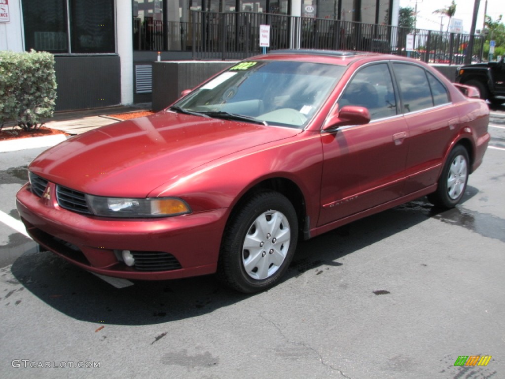 2002 Galant ES - Patriot Red Pearl / Tan photo #5