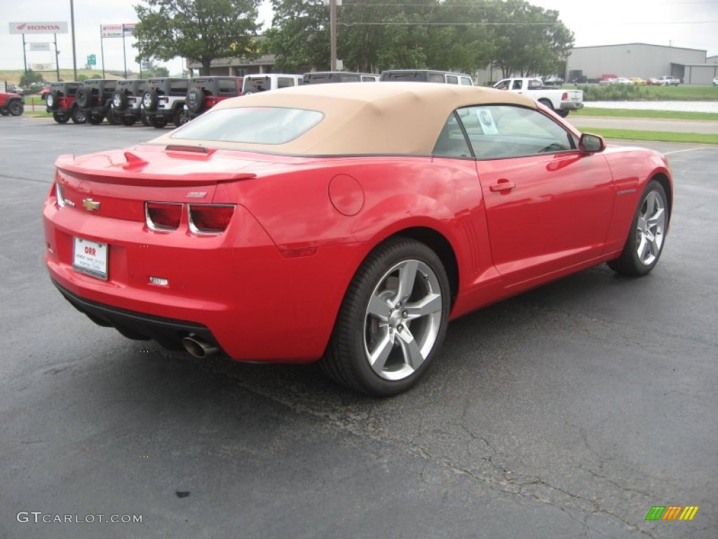 2011 Camaro SS/RS Convertible - Victory Red / Beige photo #5