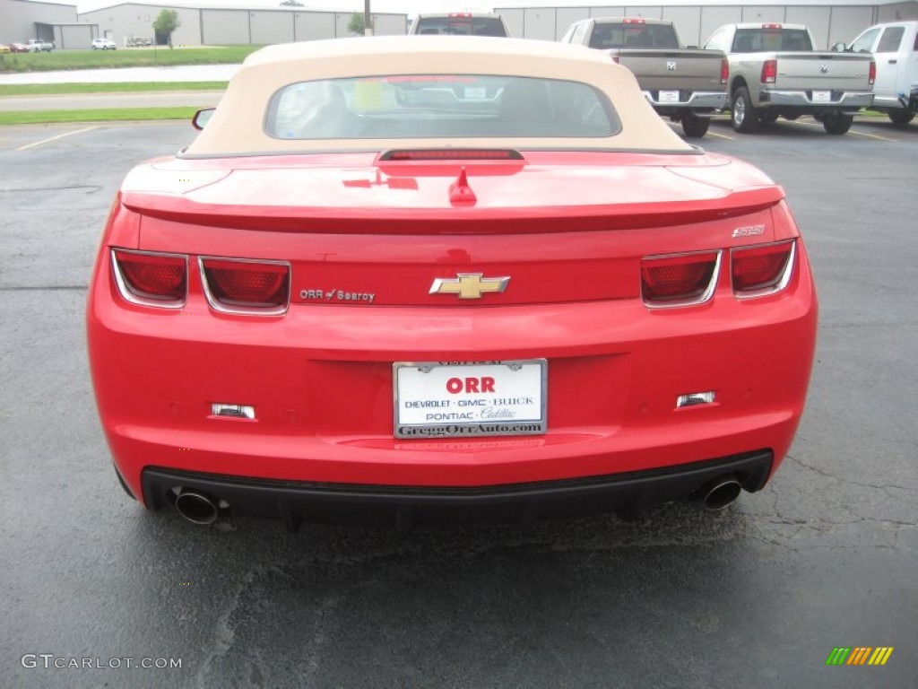 2011 Camaro SS/RS Convertible - Victory Red / Beige photo #6