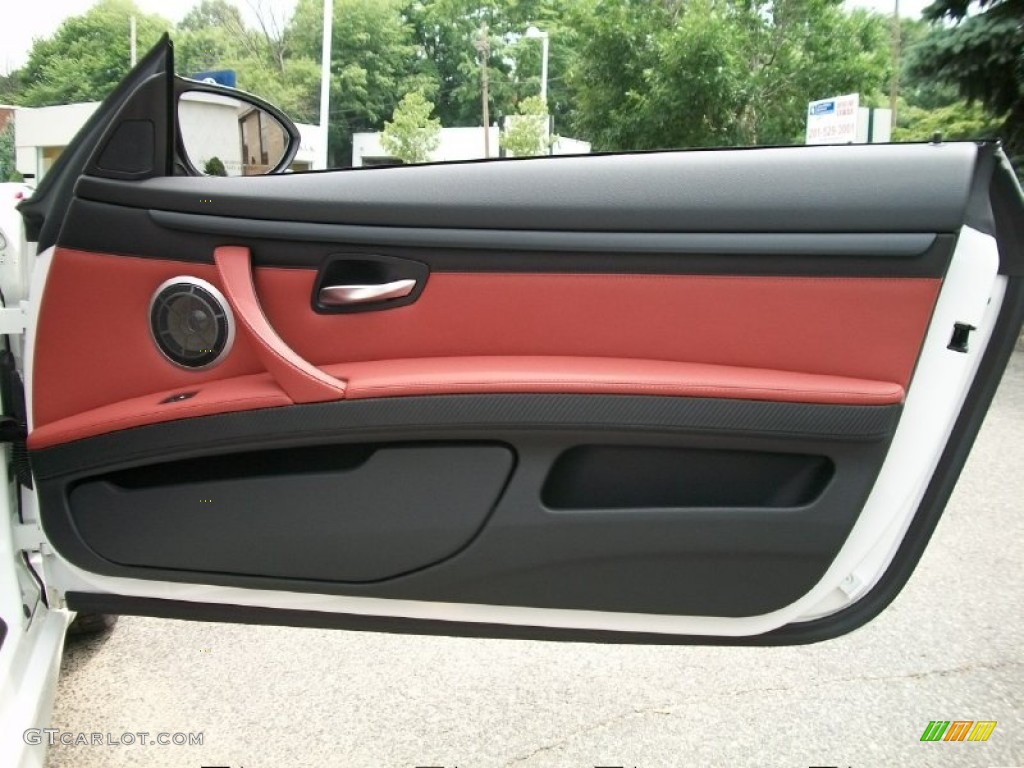 2009 BMW M3 Convertible Fox Red Novillo Leather Door Panel Photo #50808126