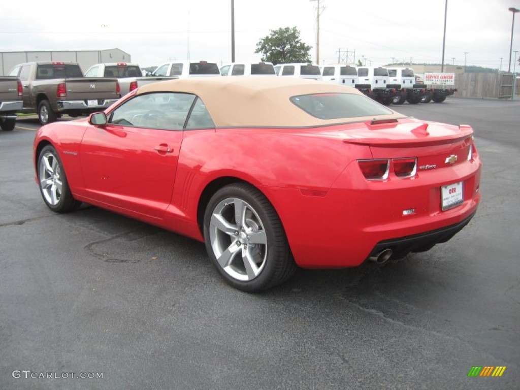 2011 Camaro SS/RS Convertible - Victory Red / Beige photo #7
